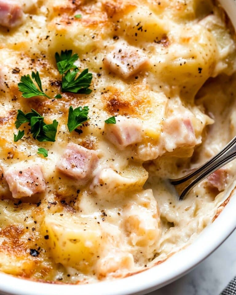 Cheesy Ham & Potato Casserole Recipe