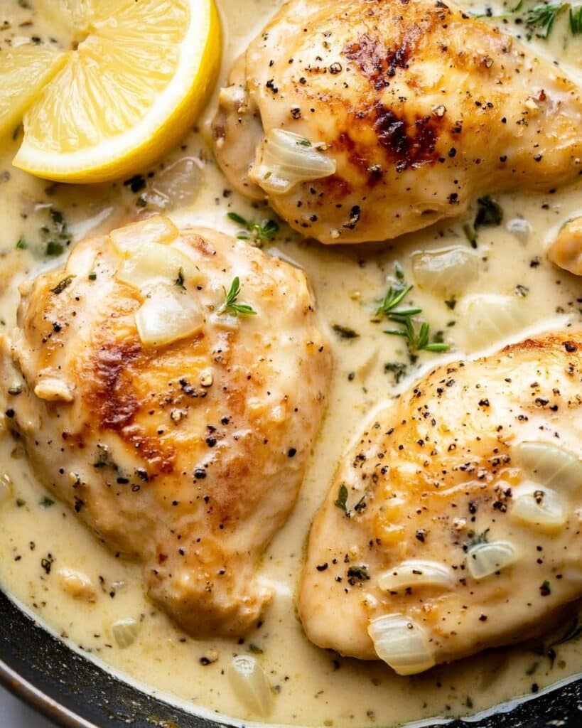 Creamy Lemon Thyme Chicken Recipe
