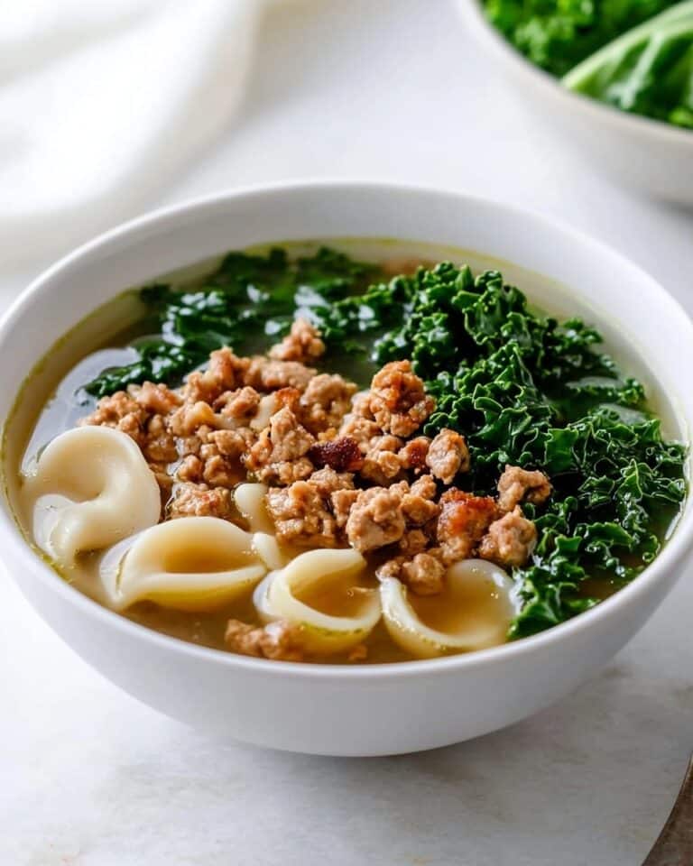 Spicy Sausage, Kale, and Whole Wheat Orecchiette Soup Recipe