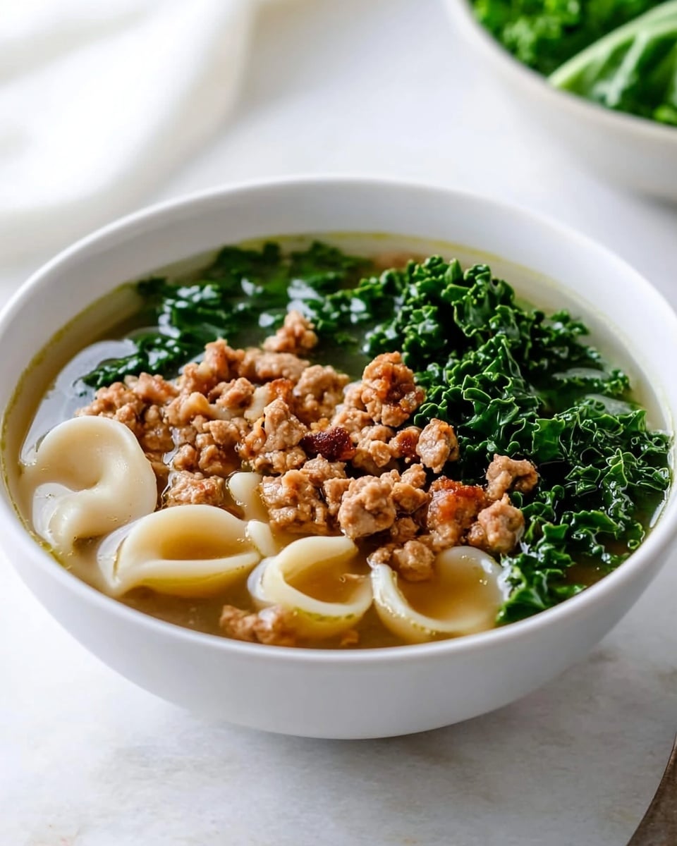Spicy Sausage, Kale, and Whole Wheat Orecchiette Soup Recipe