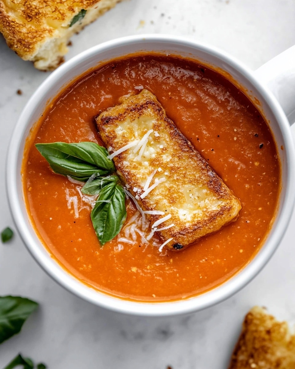 Tomato Soup with Crispy Halloumi Cheese Sticks Recipe