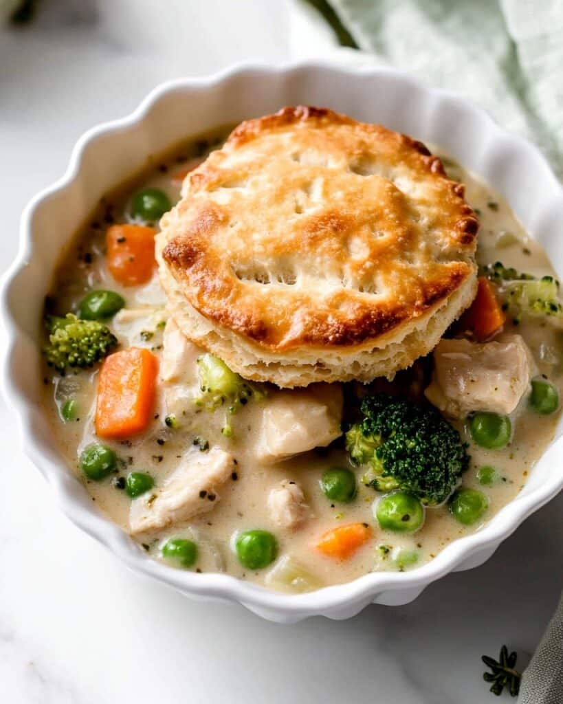 Biscuit Vegetable Pot Pie Casserole Recipe
