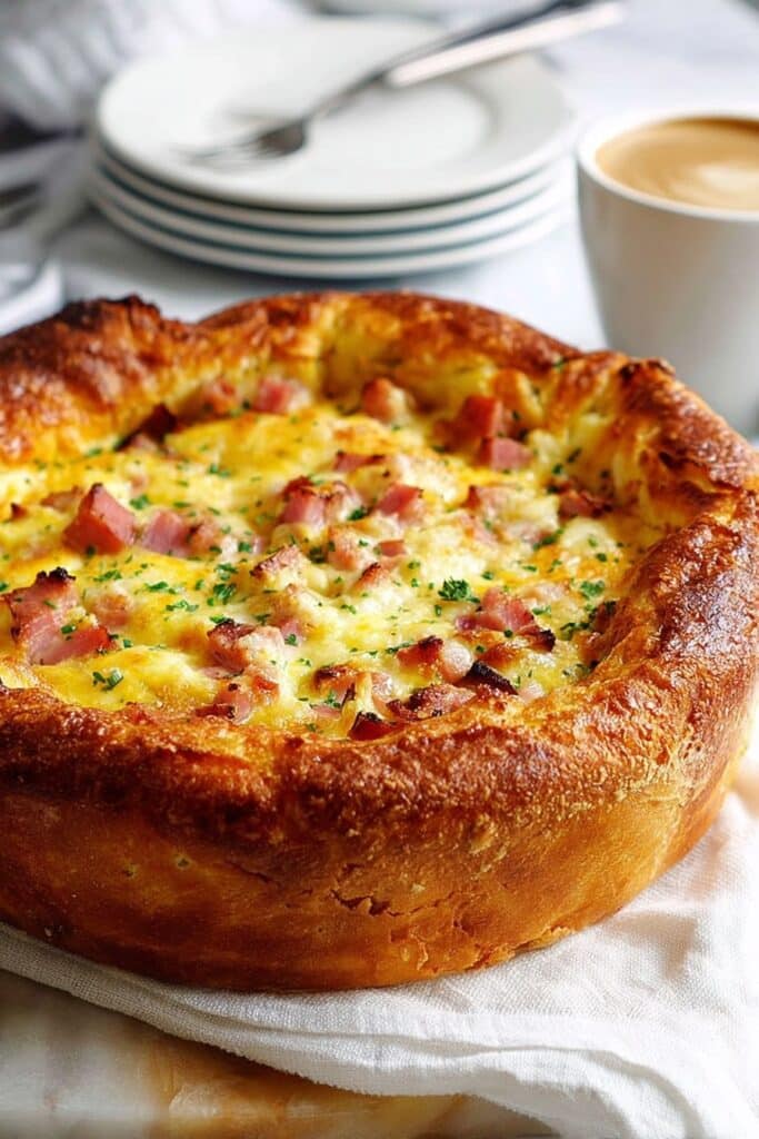 Cheese & Bacon Breakfast Strata Cake Recipe
