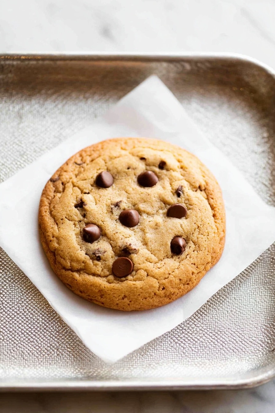 Soft Easy Chocolate Chip Cookies, chocolate chip cookie recipe, chewy cookies, quick cookie recipe, homemade chocolate chip cookies - A stack of eight round chocolate chip cookies is centered on a white marbled surface, each cookie golden brown with visible chocolate chips embedded on the top and sides. To the left of the stack, three more cookies lie flat on the surface, with additional chocolate chips scattered around. In the blurred background, there are two glass bottles filled with milk, one with a red and white striped straw. A vase with white flowers is also faintly visible. The light is soft, making the cookies look warm and inviting. Photo taken with an iphone --ar 2:3 --v 7