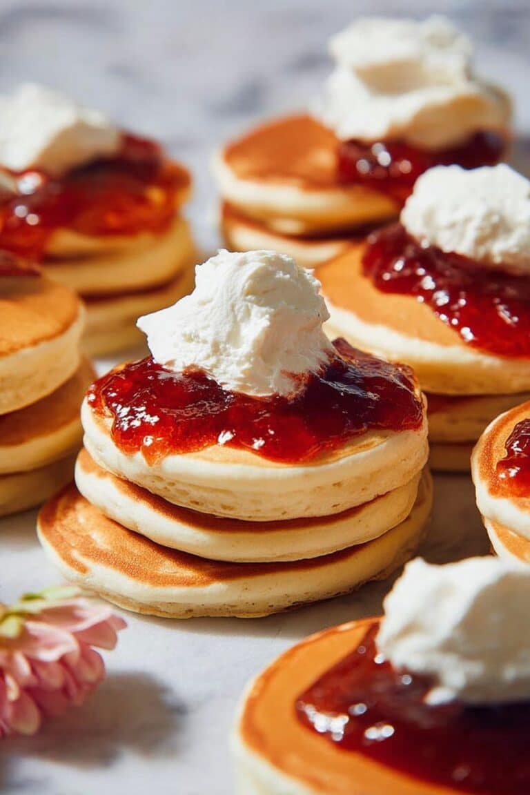 How to Make Fluffy Pikelets with Strawberry Jam and Whipped Cream Recipe