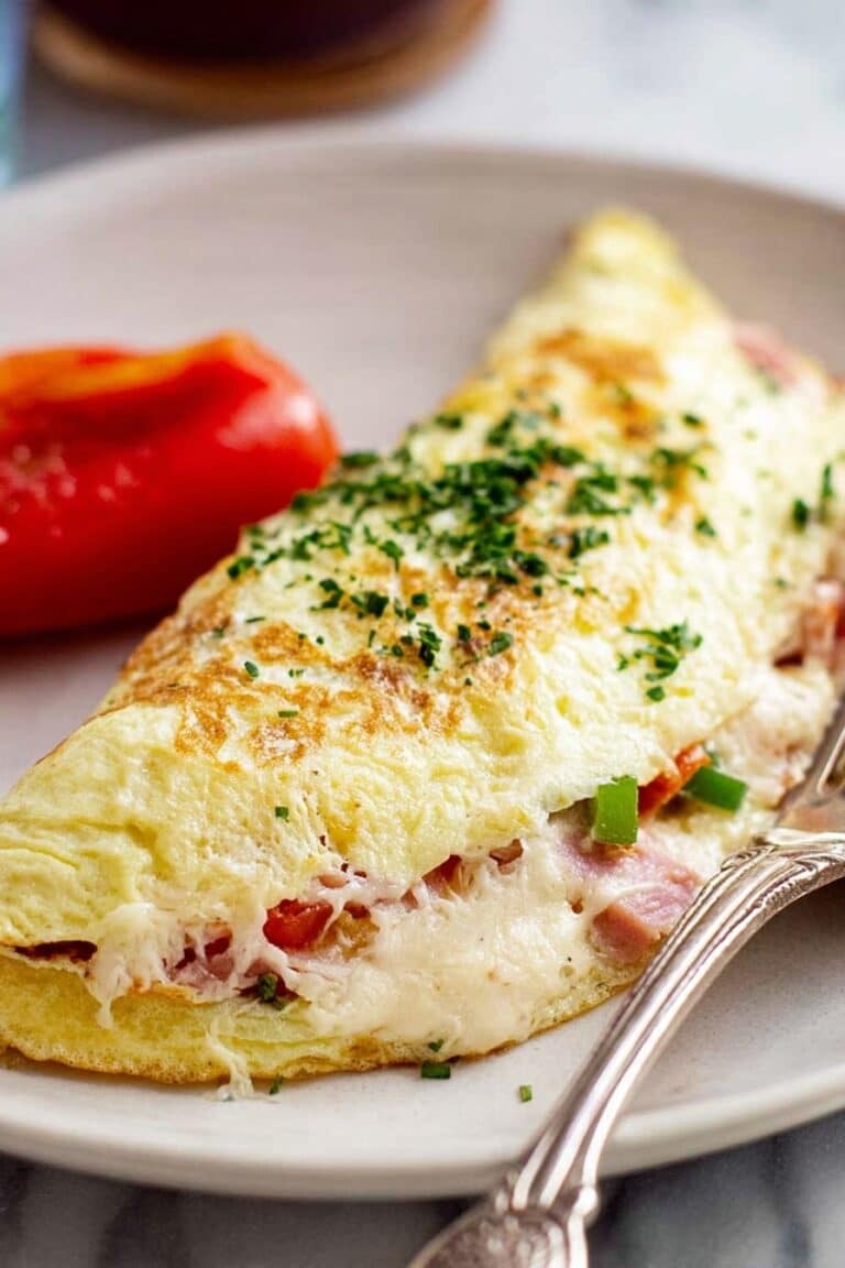 Fluffy Egg White Omelette with Asparagus, Prosciutto, and Pecorino Recipe