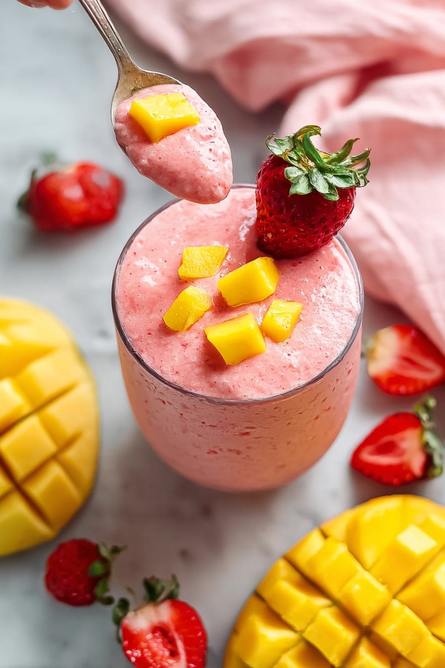 Refreshing Strawberry Mango Smoothie Recipe - Recipe Step