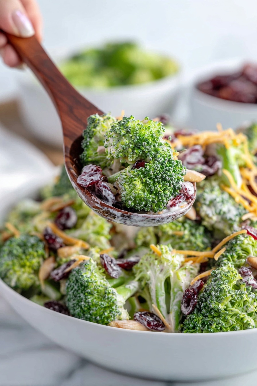 Easy Broccoli Salad with Bacon and Cheddar Recipe - Serving Suggestion