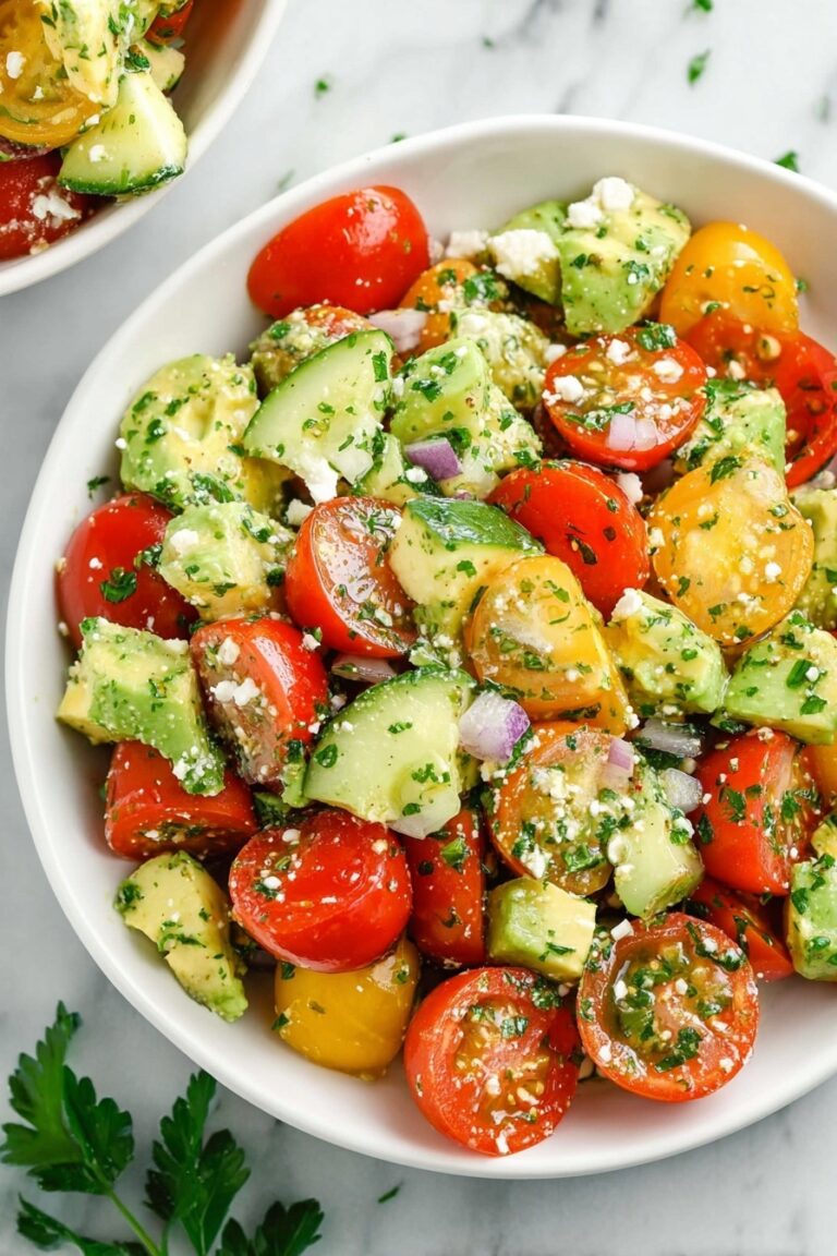 Refreshing Cucumber Tomato Avocado Salad Recipe