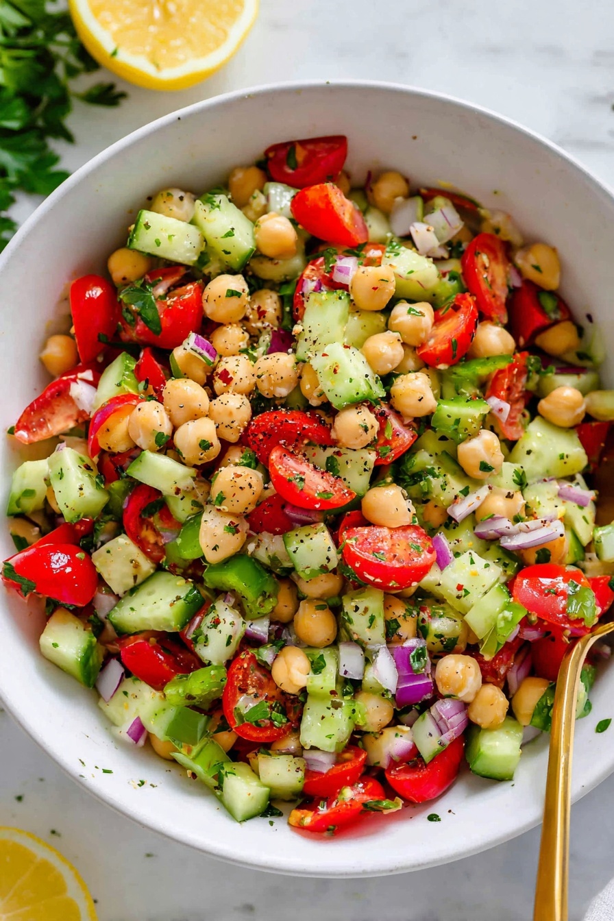 Refreshing Tomato Chickpea Salad Recipe - Serving Suggestion