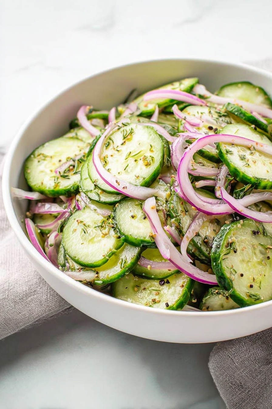 Refreshing Cucumber Salad with Dill Recipe - Serving Suggestion