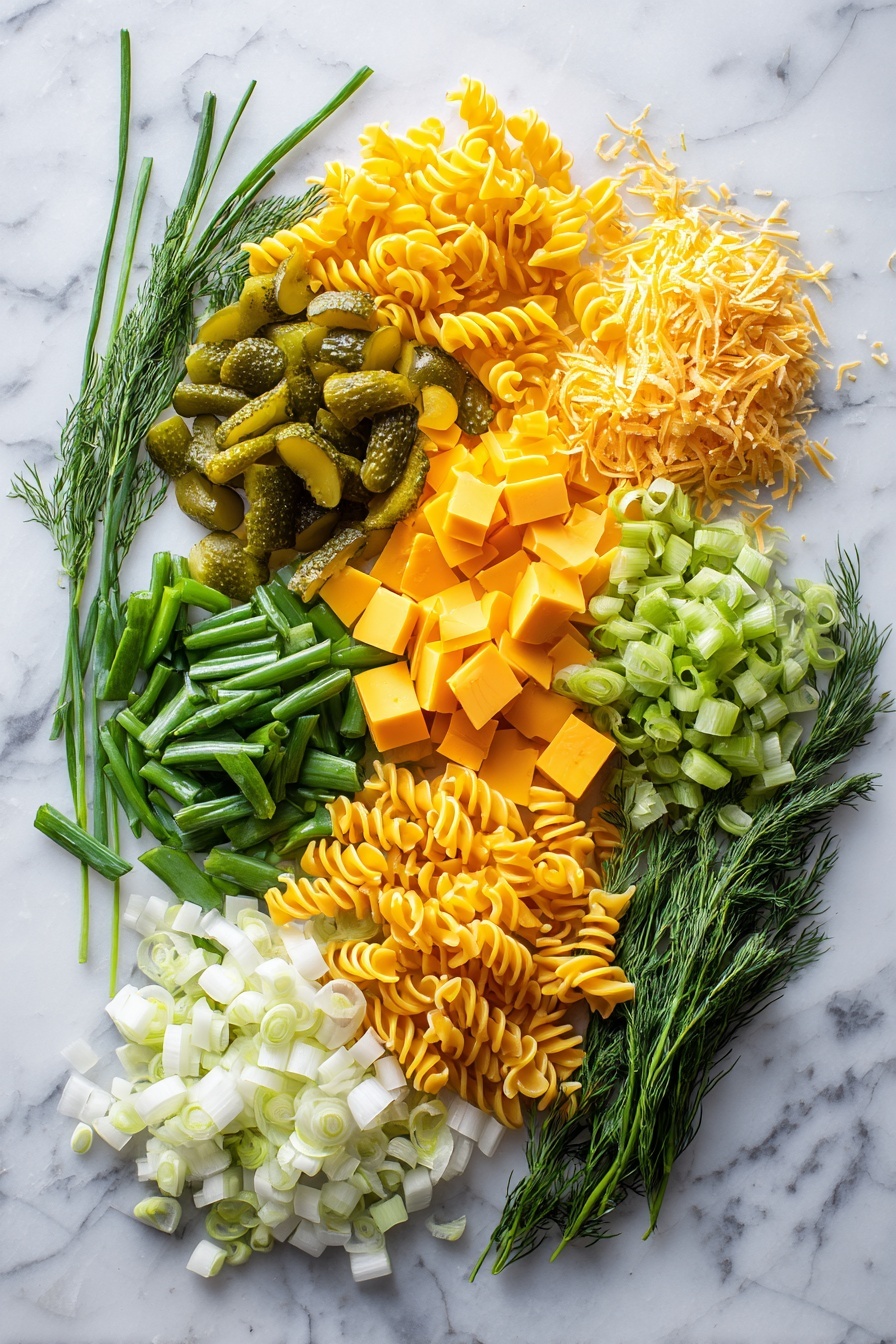 Dill Pickle Pasta Salad Recipe - Ingredients