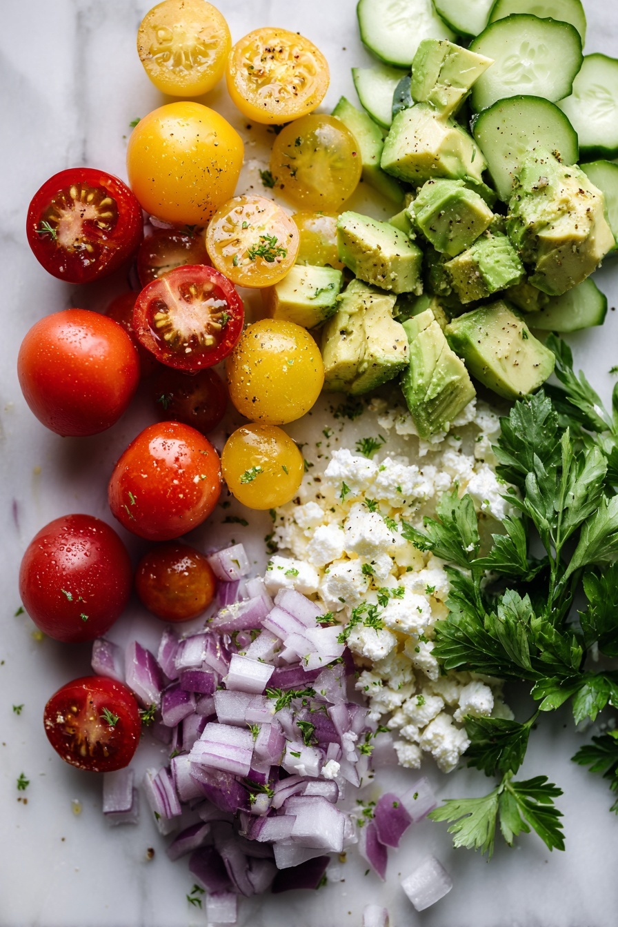 Refreshing Cucumber Tomato Avocado Salad Recipe - Ingredients