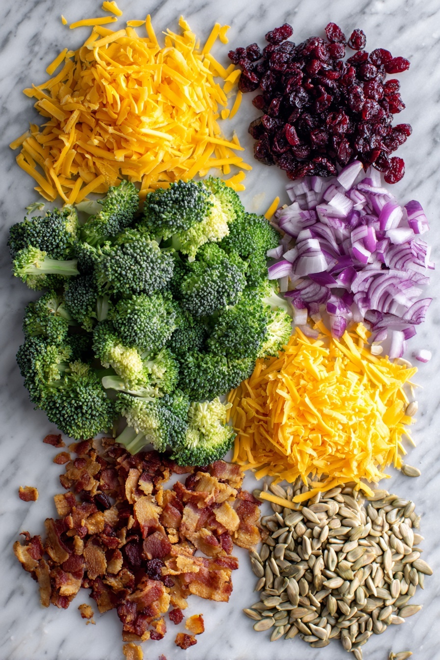 Easy Broccoli Salad with Bacon and Cheddar Recipe - Ingredients