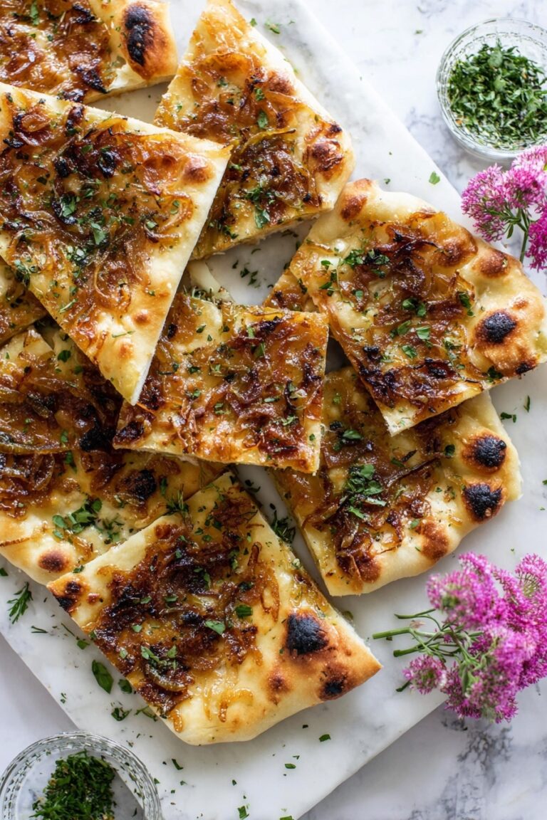 Grilled Caramelized Onion Garlic Focaccia Recipe