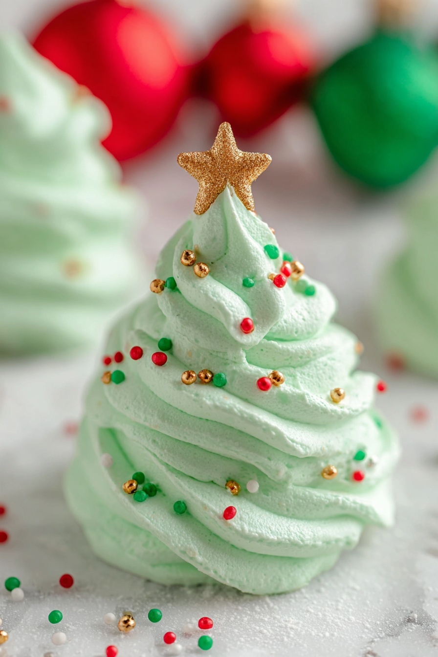 Merengue Christmas Tree Cookies Recipe - Recipe Image