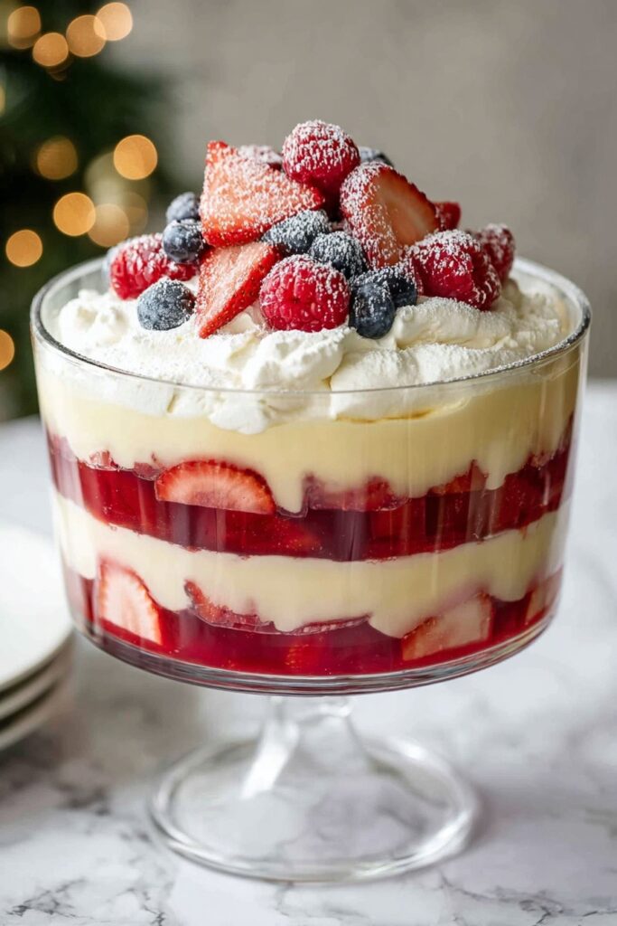 Festive Cranberry Trifle with Fresh Berries Recipe