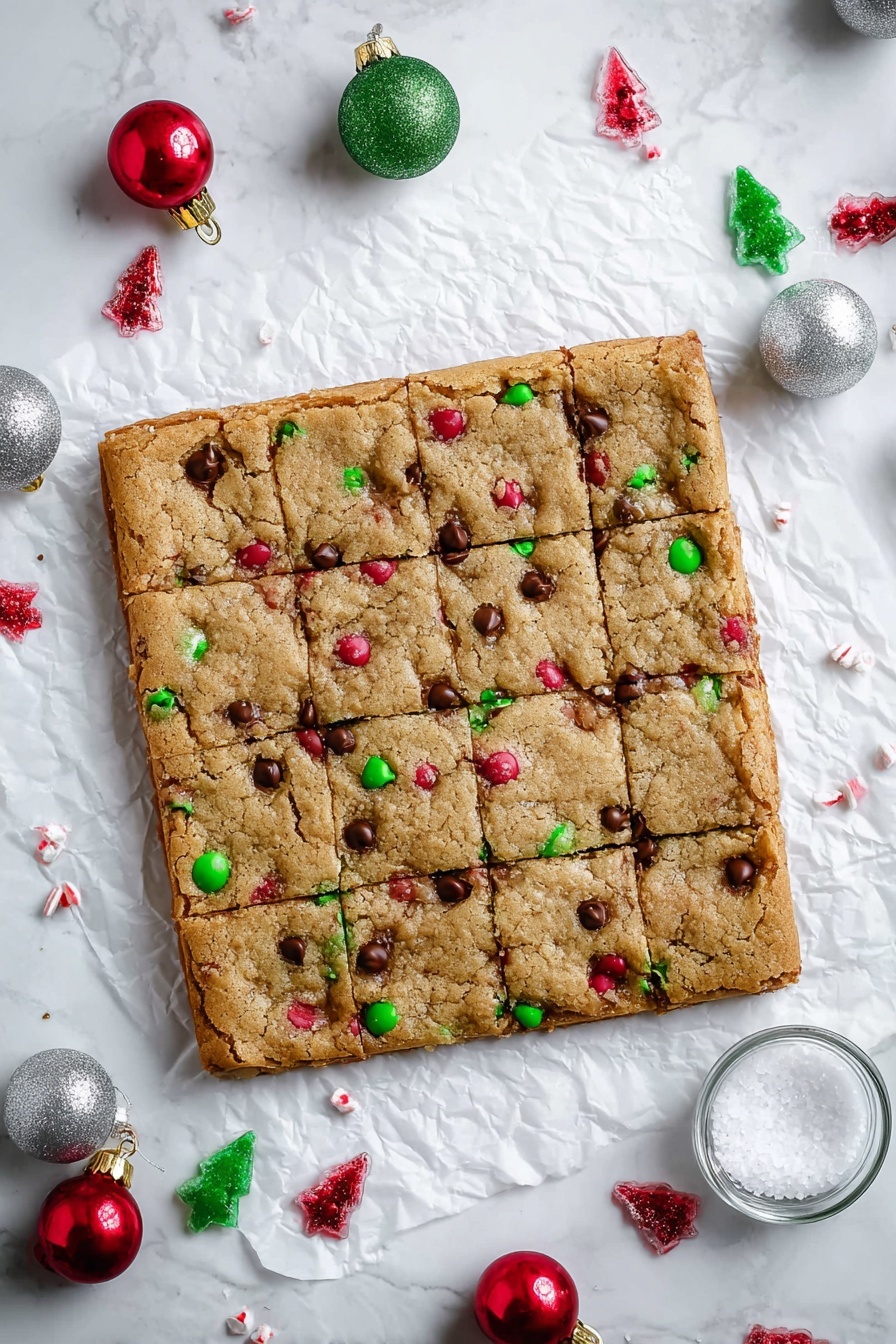 Chewy Christmas Blondies with M&M’s Recipe
