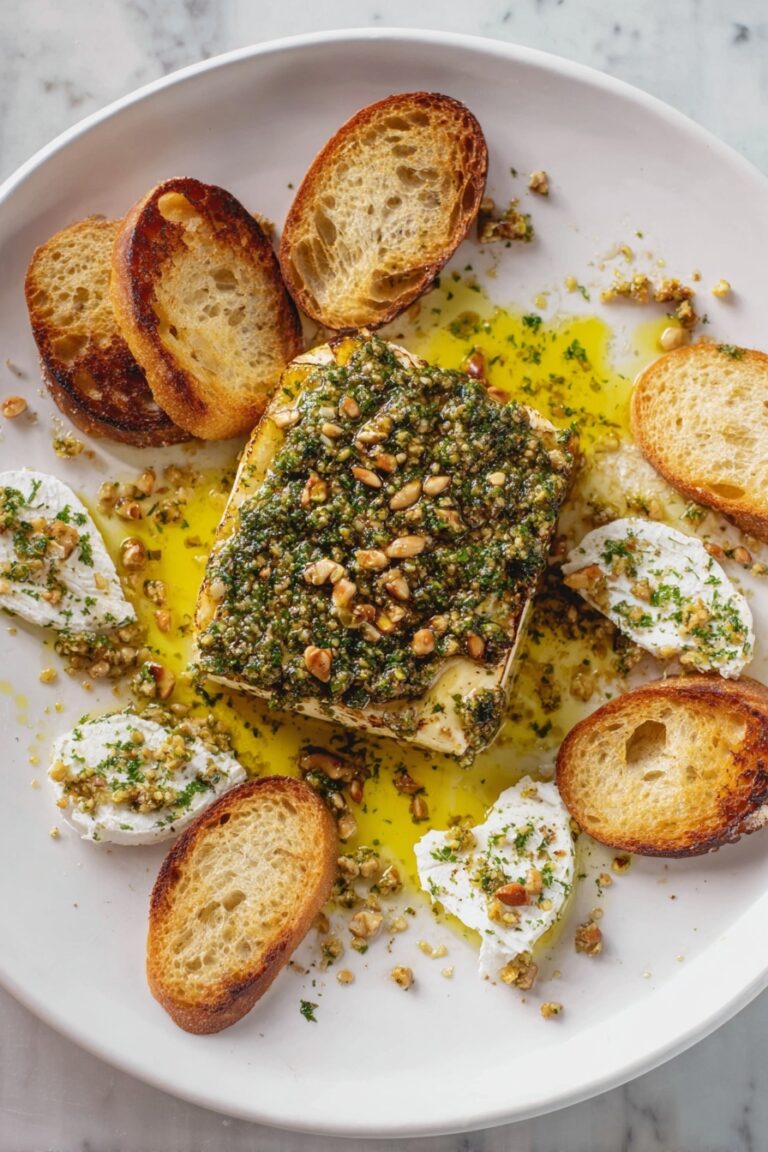 Grilled Feta with Chimichurri and Pistachios Recipe