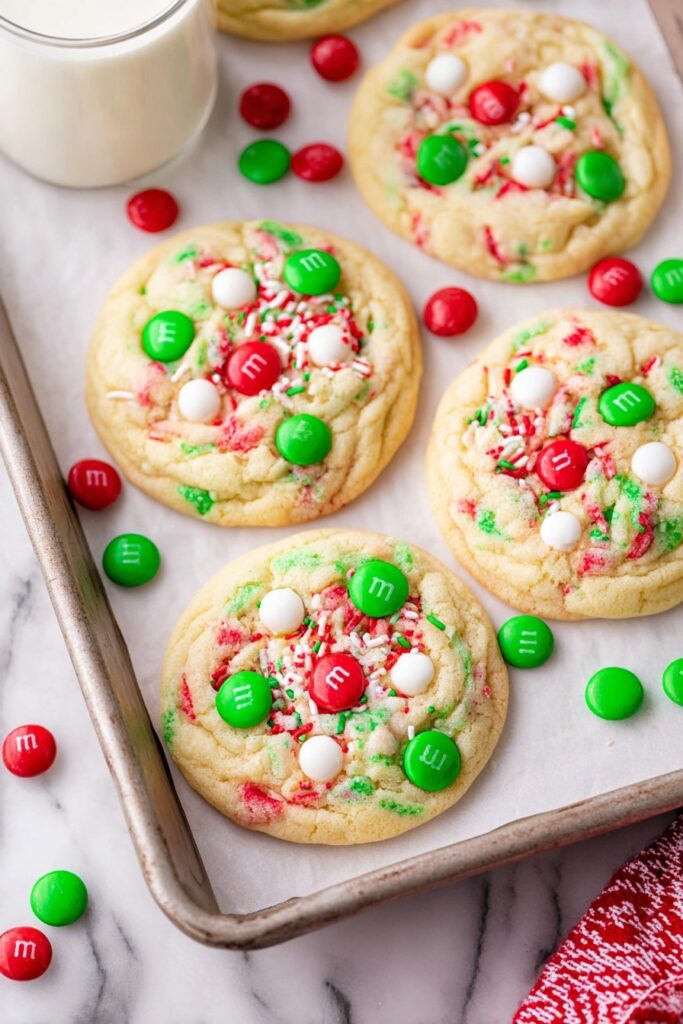 Festive Cake Mix Cookies with M&Ms Recipe