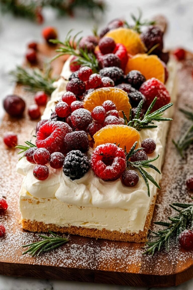 No-Bake Christmas Cheesecake Slab Recipe