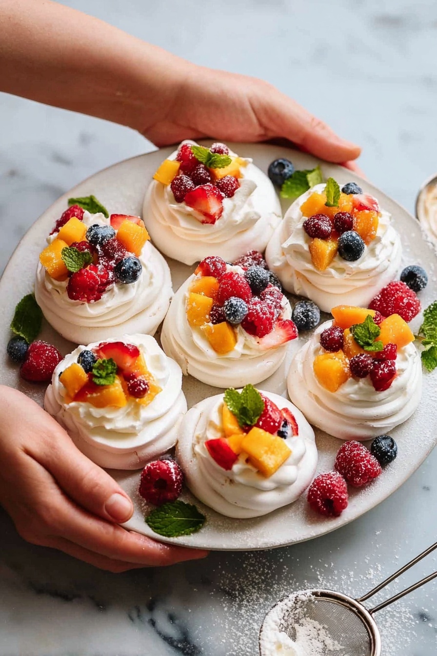 Mini Pavlovas with Fresh Fruit Recipe - Serving Suggestion