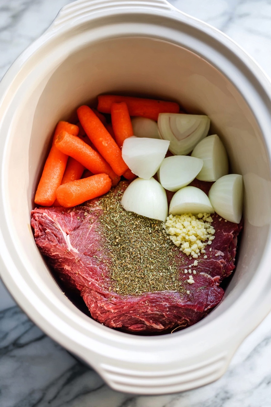 Slow Cooker Pot Roast with Gravy Recipe - Recipe Step