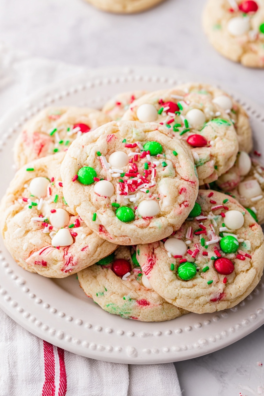 Festive Cake Mix Cookies with M&Ms Recipe - Serving Suggestion