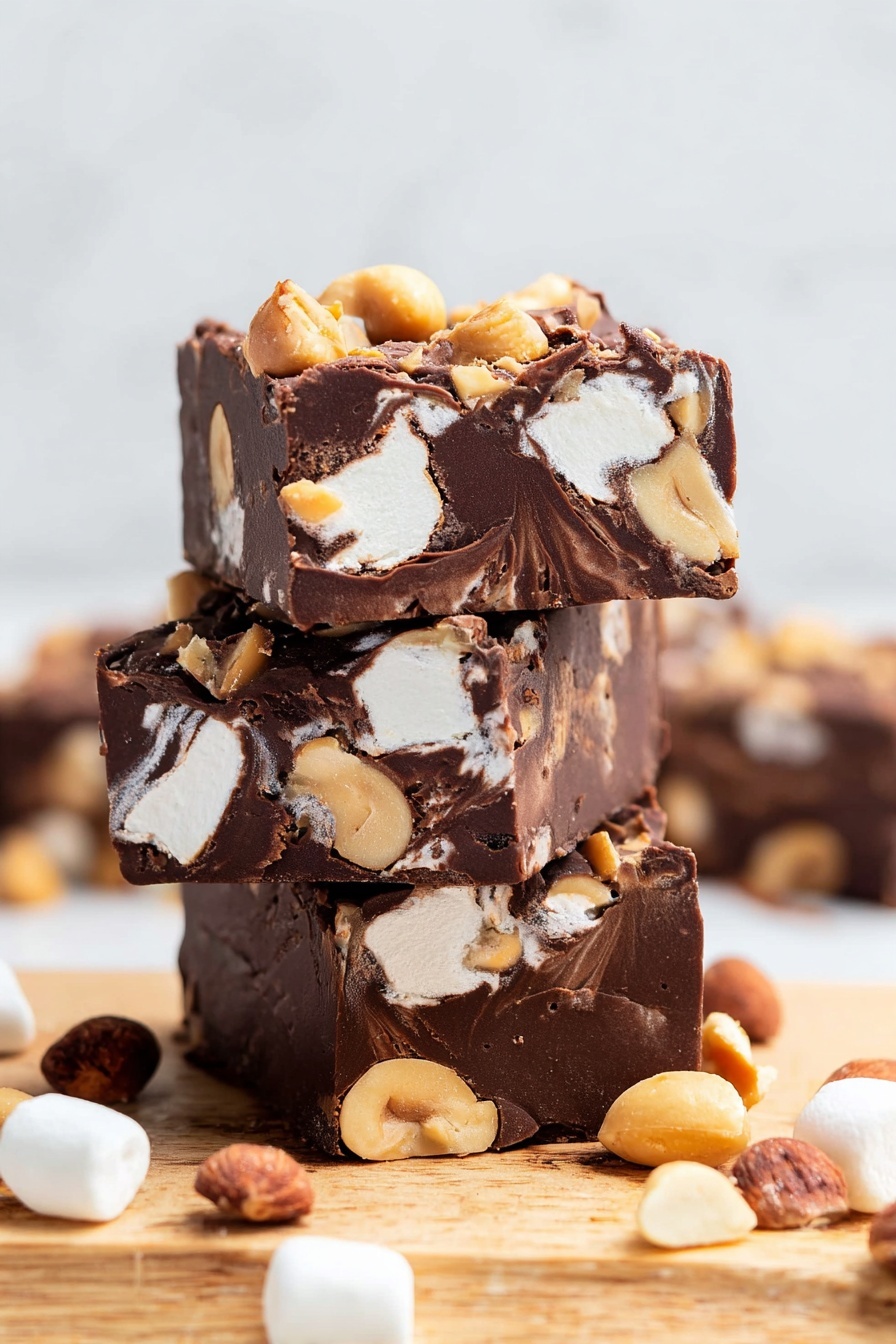 Easy Rocky Road Fudge Recipe - Serving Suggestion