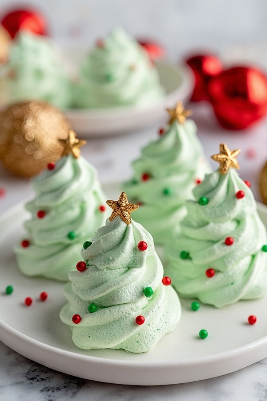Merengue Christmas Tree Cookies Recipe - Serving Suggestion