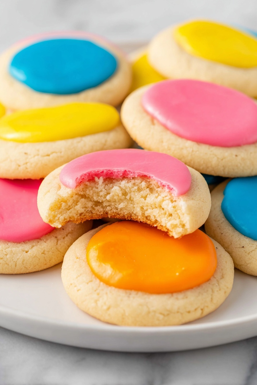 Thumbprint Cookies with Colored Icing Recipe - Recipe Image