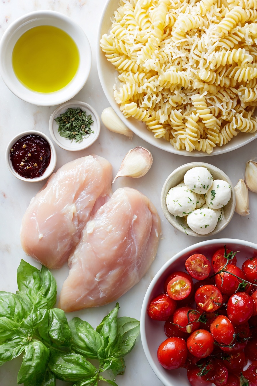 Grilled Chicken Caprese Pasta Salad Recipe - Ingredients