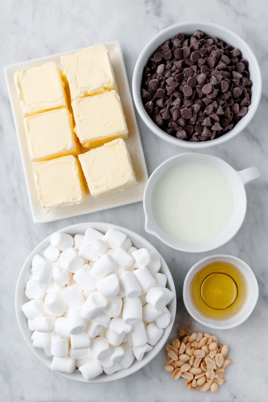 Easy Rocky Road Fudge Recipe - Ingredients
