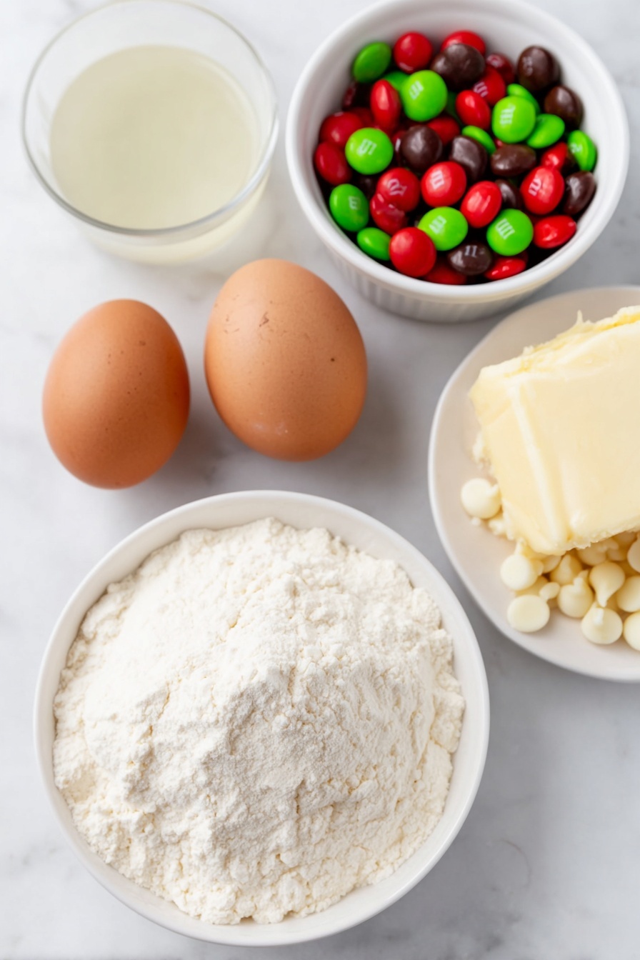 Festive Cake Mix Cookies with M&Ms Recipe - Ingredients