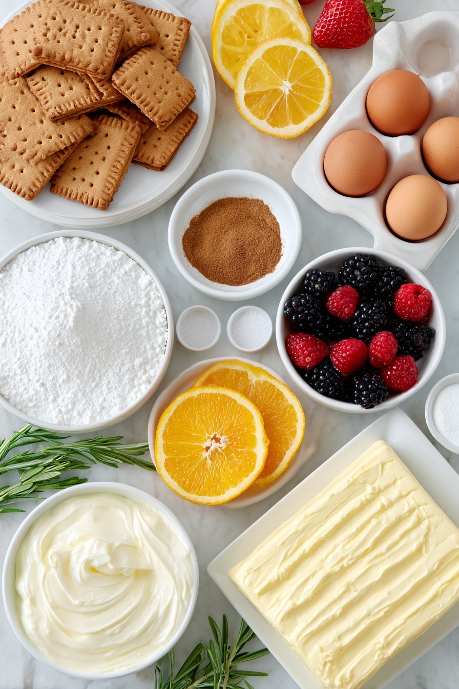 No-Bake Christmas Cheesecake Slab Recipe - Ingredients