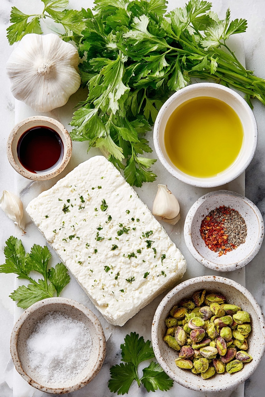 Grilled Feta with Chimichurri and Pistachios Recipe - Ingredients