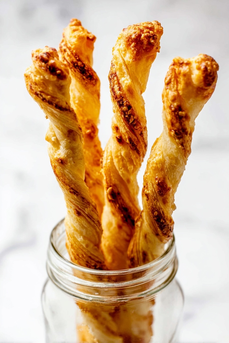 Cheese Puff Pastry Straws Recipe - Serving Suggestion