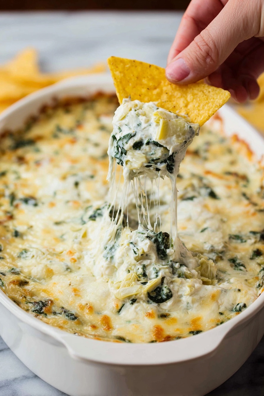 Creamy Spinach Artichoke Dip Recipe - Serving Suggestion