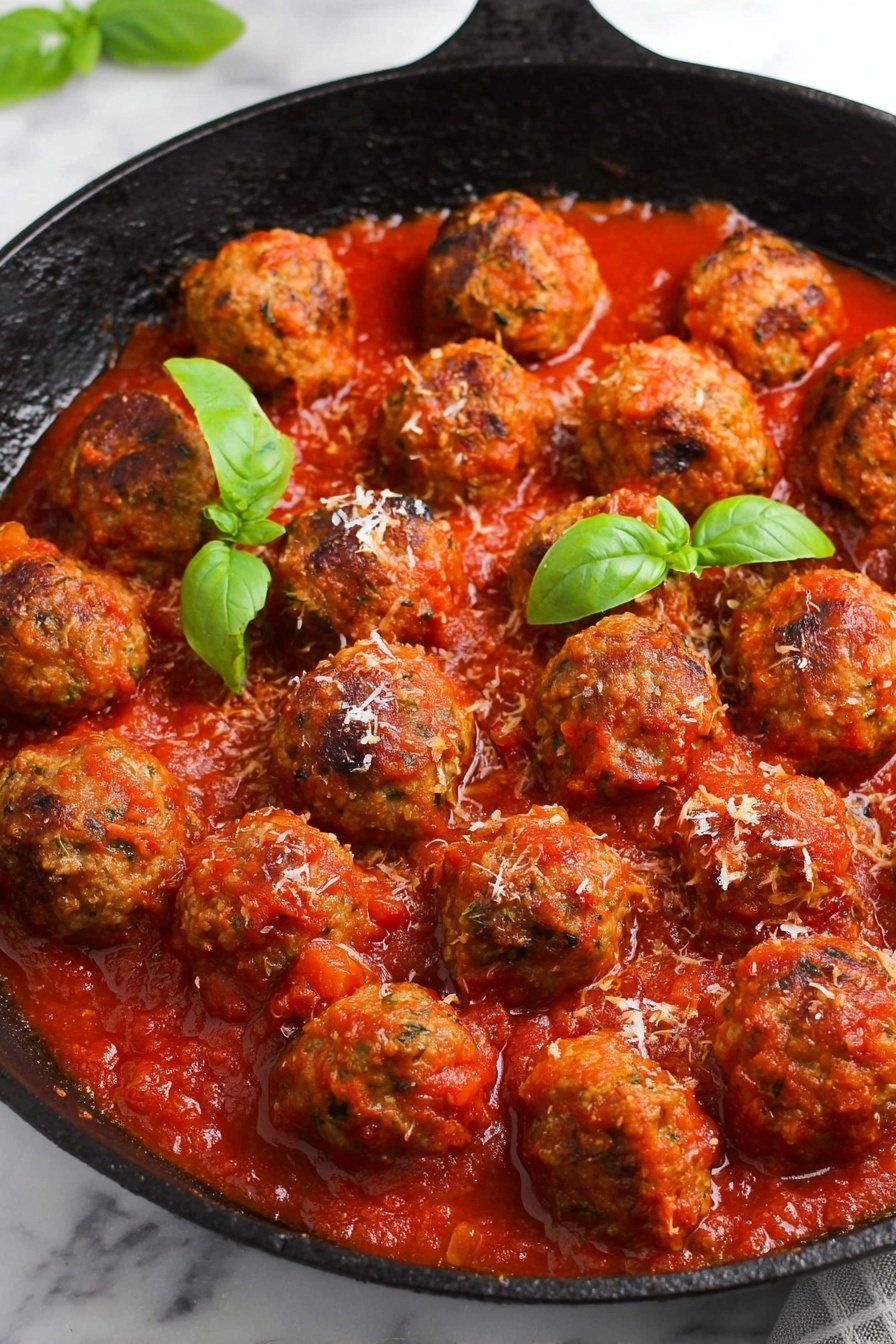 Easy Turkey Meatballs in Marinara Recipe - Recipe Image