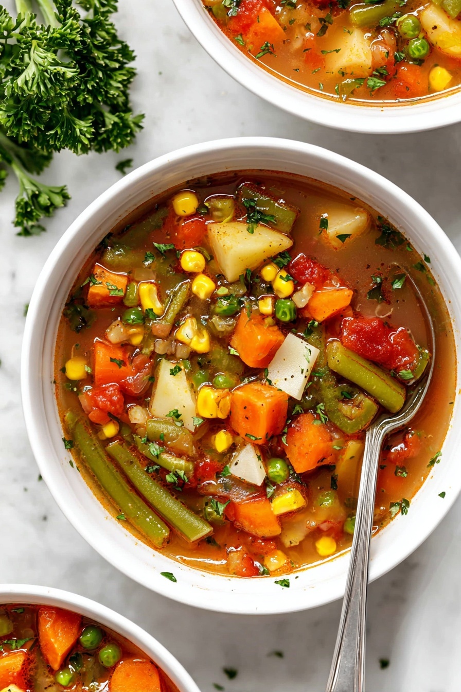 Hearty Vegetable Soup Recipe - Serving Suggestion