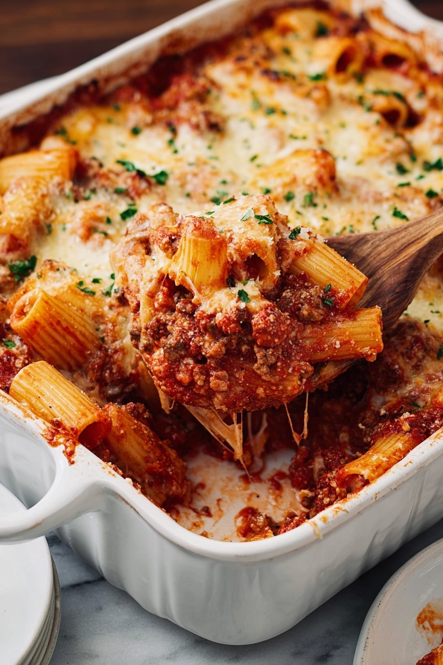 Baked Rigatoni with Sausage and Cheese Recipe - Serving Suggestion