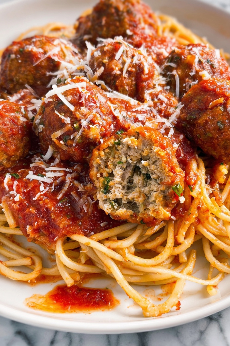 Easy Turkey Meatballs in Marinara Recipe - Serving Suggestion