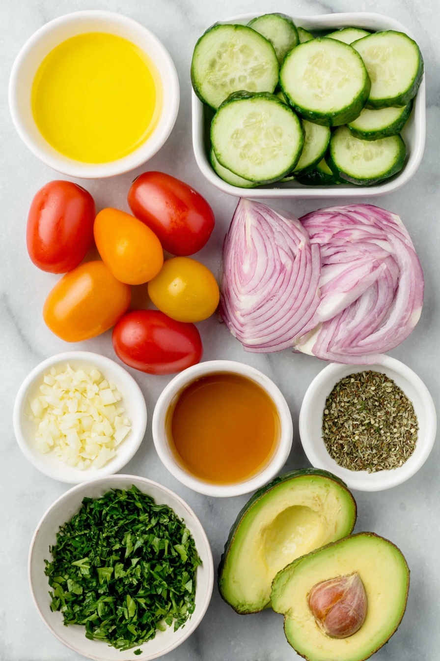 Creamy Avocado Salad with Fresh Vegetables Recipe - Ingredients