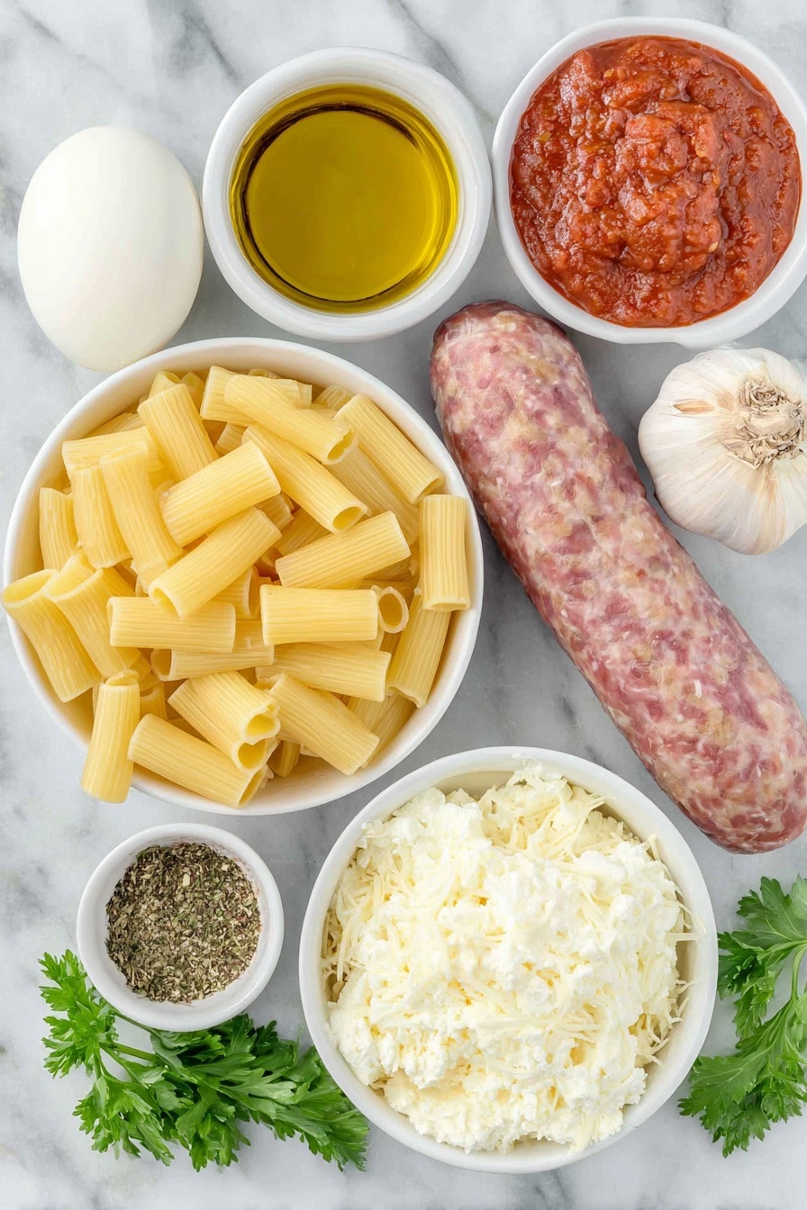 Baked Rigatoni with Sausage and Cheese Recipe - Ingredients